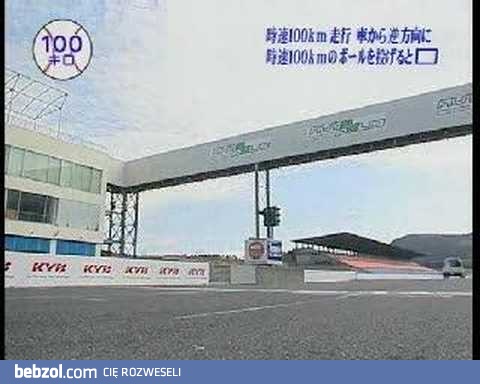 Co się stanie z piłką wystrzeloną z poruszającego się pojazdu?