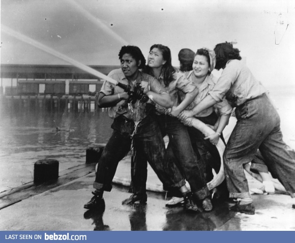 Women fire fighters, Pearl Harbor, 7th Dec 1941 