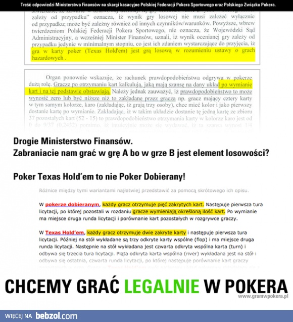 Chcemy grać leganie w pokera! 