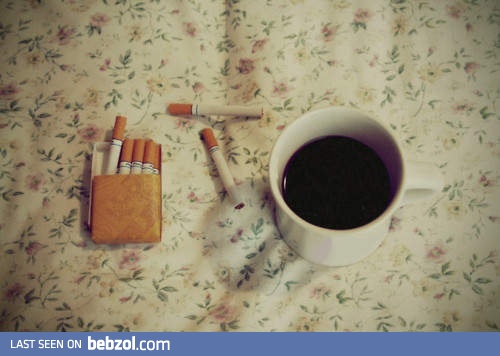 Cigarette and coffee