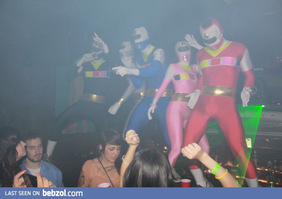 So we decided to go to the club as Power Rangers...