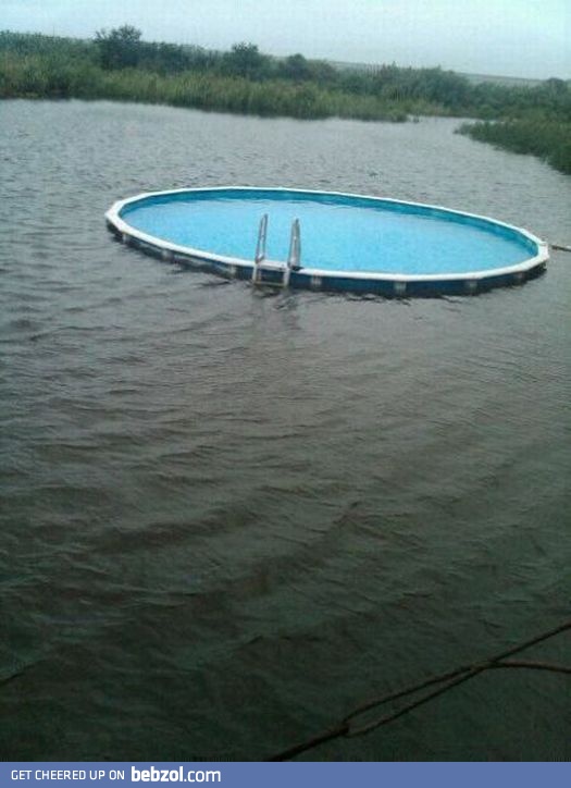 Swimming pool in the lake