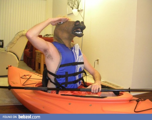 Horse in a canoe... Wait, what?!