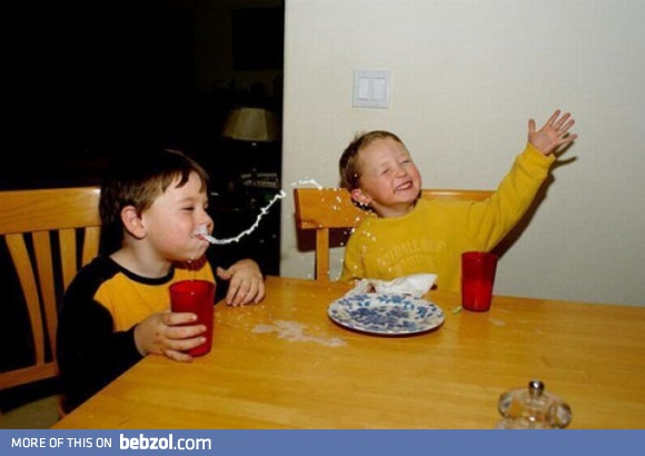 Don't laugh during a meal!