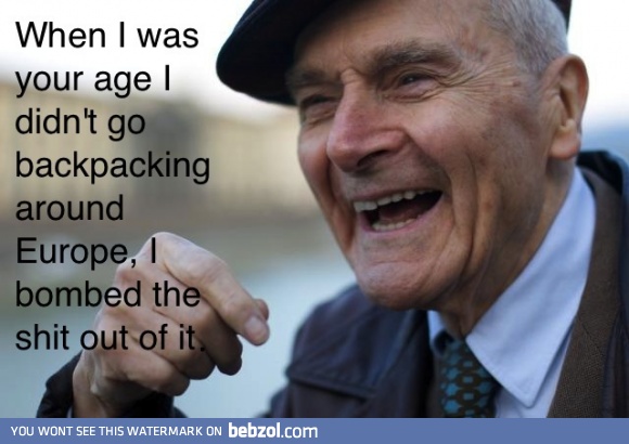 Grandpa...reminiscing.  