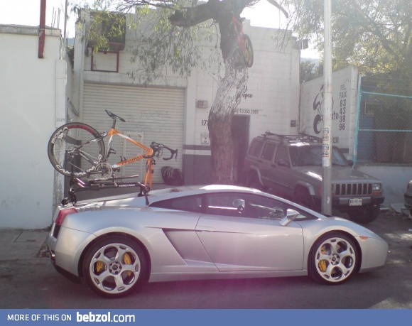 A Lamborghini Gallardo with a Bike Rack?!....WTF?