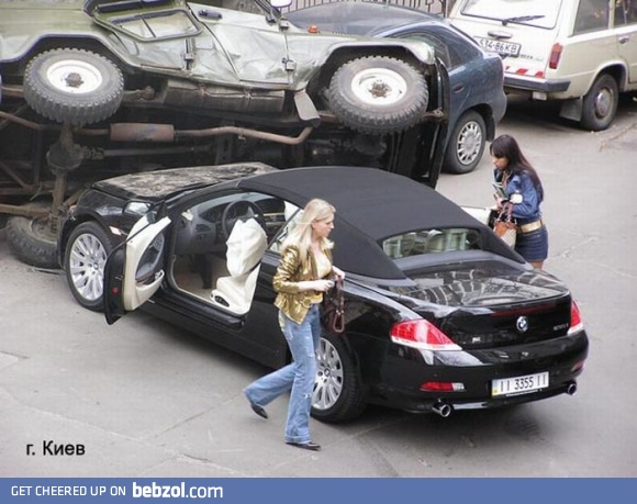 When woman is driving...