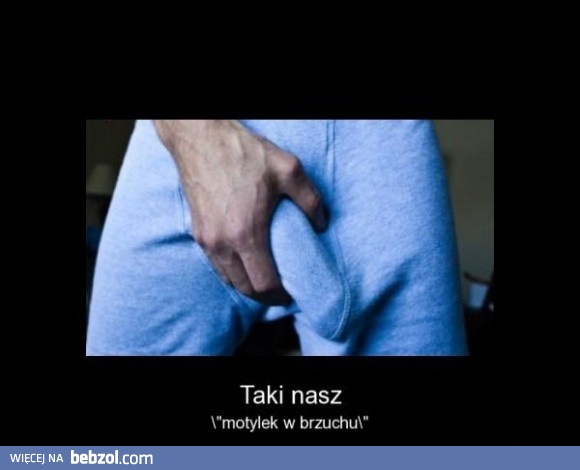 Męski motylek w brzuchu