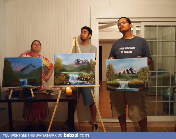 Bob Ross painting party  