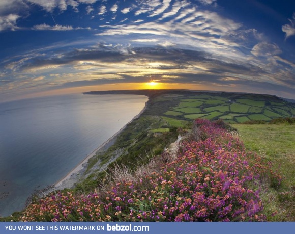 Sunset over Dorset, England  
