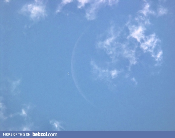 Crescent Venus and Moon.
