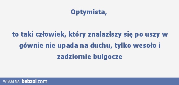 Optymista - najlepsza definicja