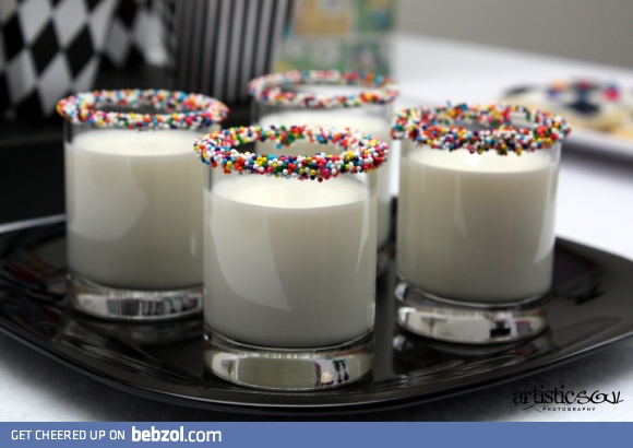 Milk and Sprinkles Shots