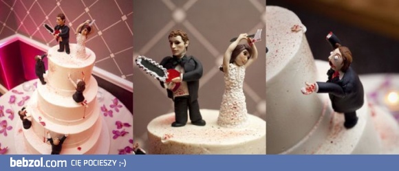 Ciekawe figurki na ślubnym torcie