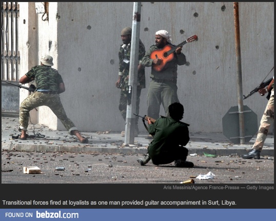 ...as one man provided guitar accompaniment...