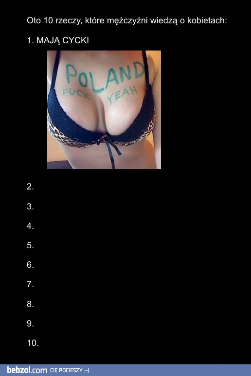 10 rzeczy, które mężczyźni wiedzą o kobietach...