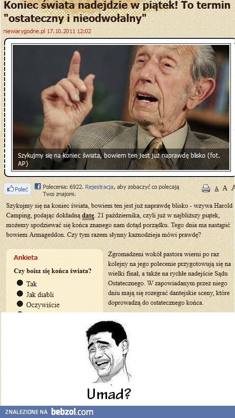 No i znów przełożyli Koniec Świata :/