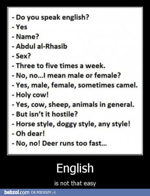 English is not that easy
