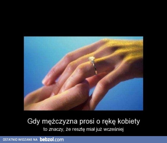Gdy mężczyzna prosi o rękę...