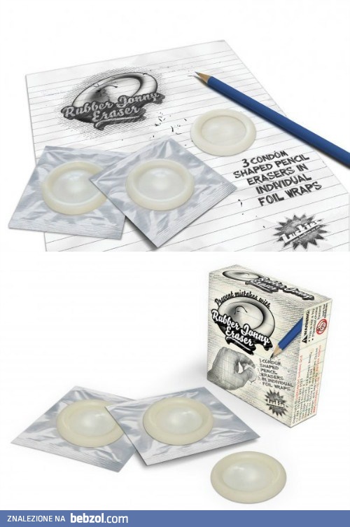 Gumki do ścierania, które wyglągają jak prezerwatywy...