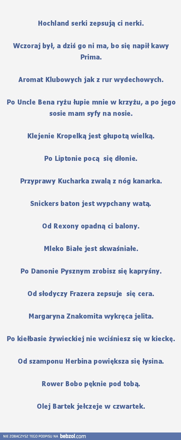 Antyreklamowe hasełka