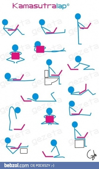 Wskazane pozycje podczas korzystania z laptopa