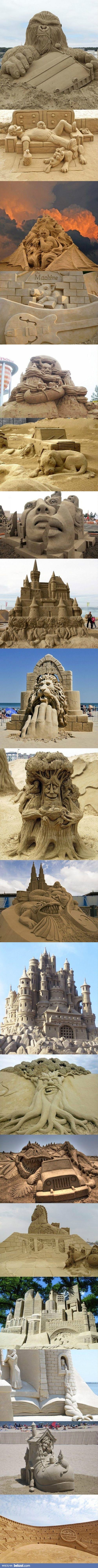 Piękne rzeźby w piasku