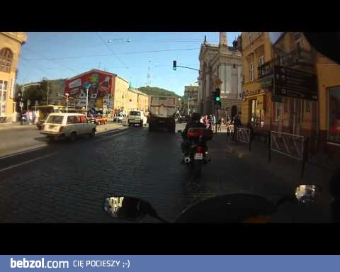 Motocyklem do Lwowa - Widok z kasku kierowcy