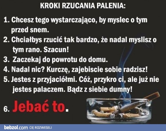 Kroki rzucania palenia