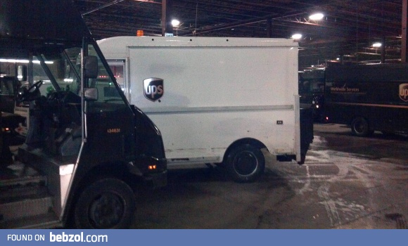 albino UPS truck