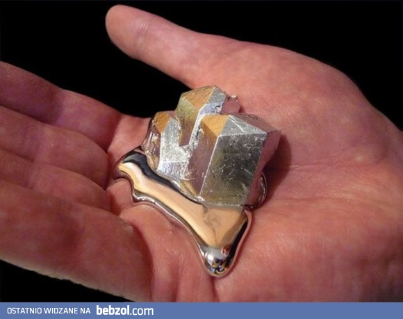 Gallium - temperatura topnienia 30 stopni