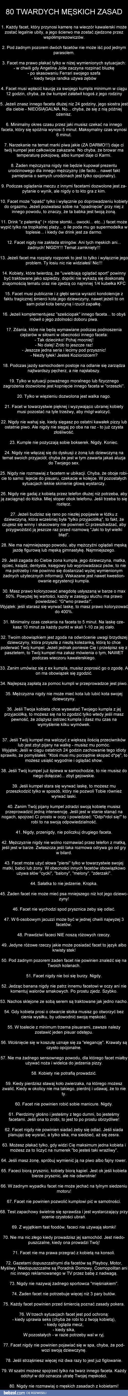 80 twardych męskich zasad