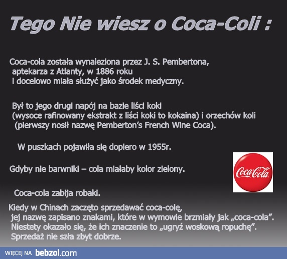 Kilka faktów o coca-coli