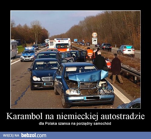 Karambol na niemieckiej autostradzie