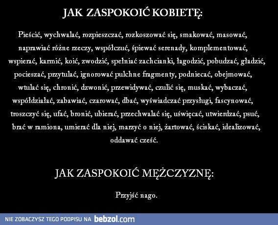 Jak zaspokoić?