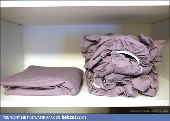 How I fold fitted sheets vs regular sheets