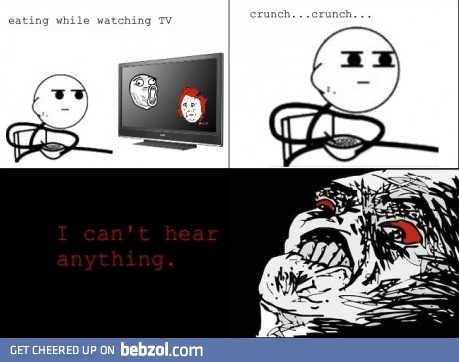 Eating on tv