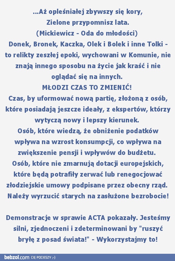 Dalej, bryło, z posad świata! Nowymi cię pchniemy tory