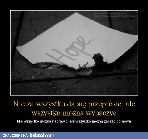 Nie za wszystko da się przeprosić