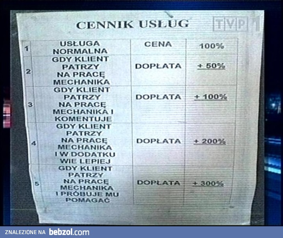 Mechanicy i klienci - bezgraniczna miłość
