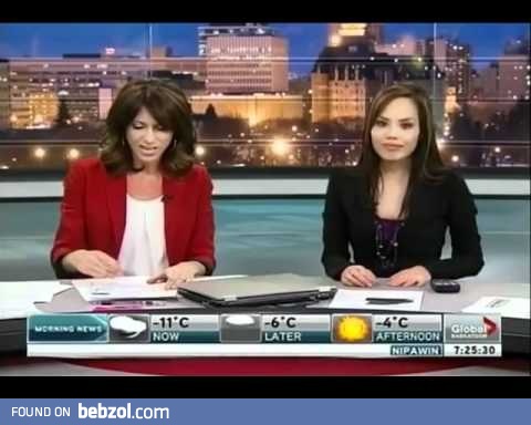 Reporter blooper and giggles about sausage