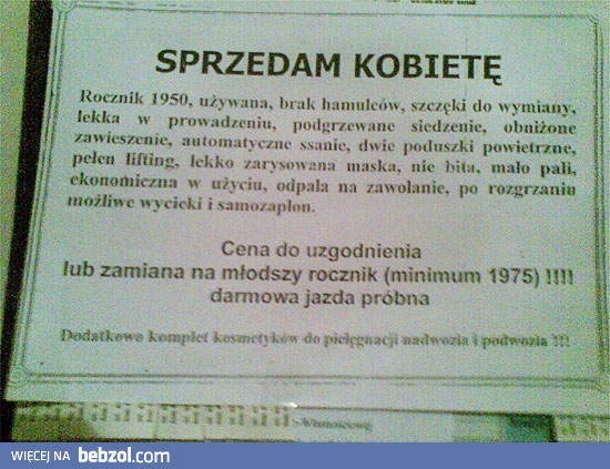 Takie tam ogłoszonko