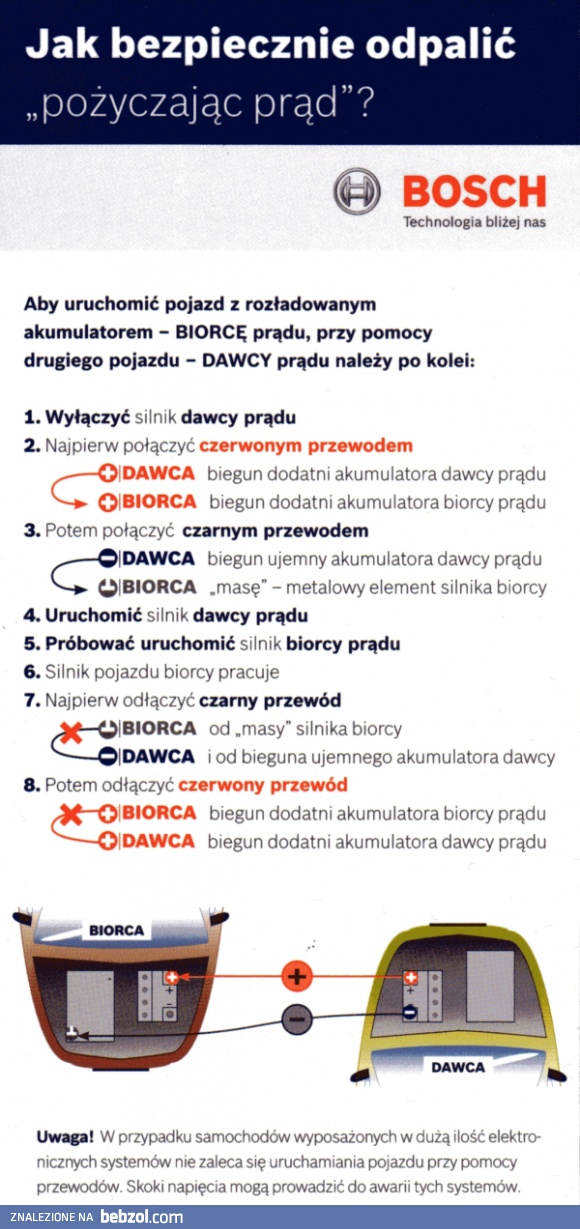 Młody kierowco - odpalanie na kable