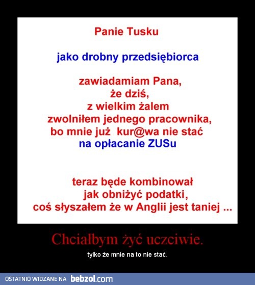 Chciałbym żyć uczciwie