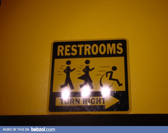 Restrooms right