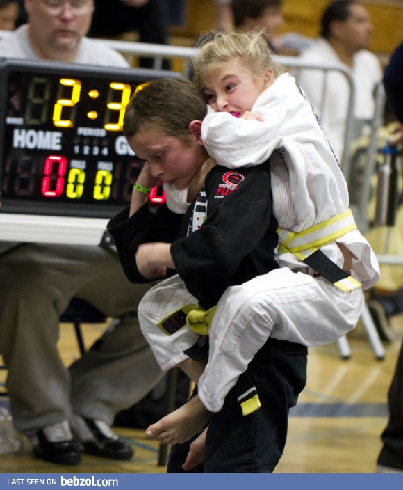 Jiu-jitsu lessons: $40. The look on her face: priceless.
