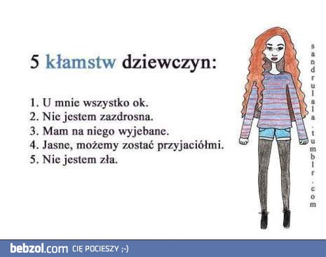 5 kłamstw kobiety