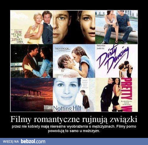 Filmy romantyczne rujnują związki