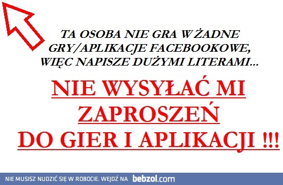 Ta osoba nie gra w żadne gry/aplikacje facebookowe!