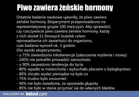 Piwo a żeńskie hormony